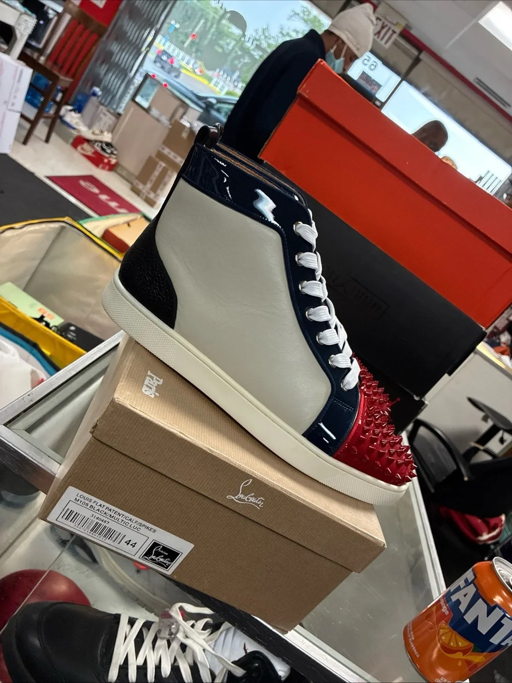 Men’s Christian Louboutin Spiked Sneakers Used Sz 10 Eur 44 With OG Box 📦